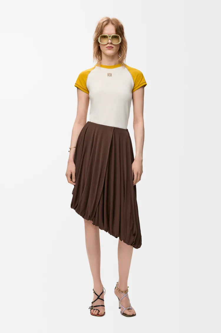 LOEWE Small fit T-shirt in cotton blend Mustard/Bronze