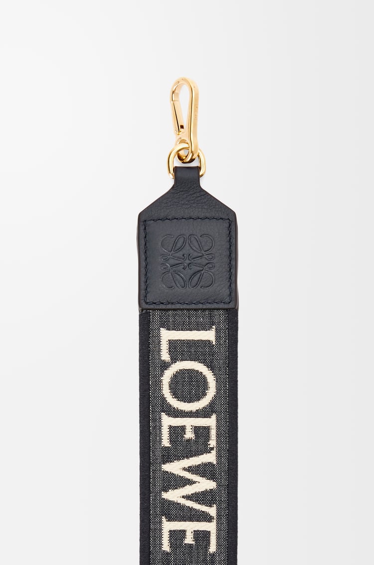 LOEWE Anagram strap in jacquard and calfskin Deep Navy