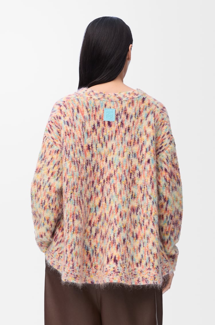 LOEWE Cardigan in wool and mohair blend Blue/Multicolor