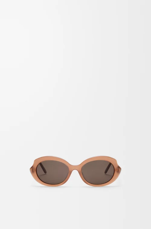 LOEWE 미니 오발 슬림 선글라스 밀키 캐러멜