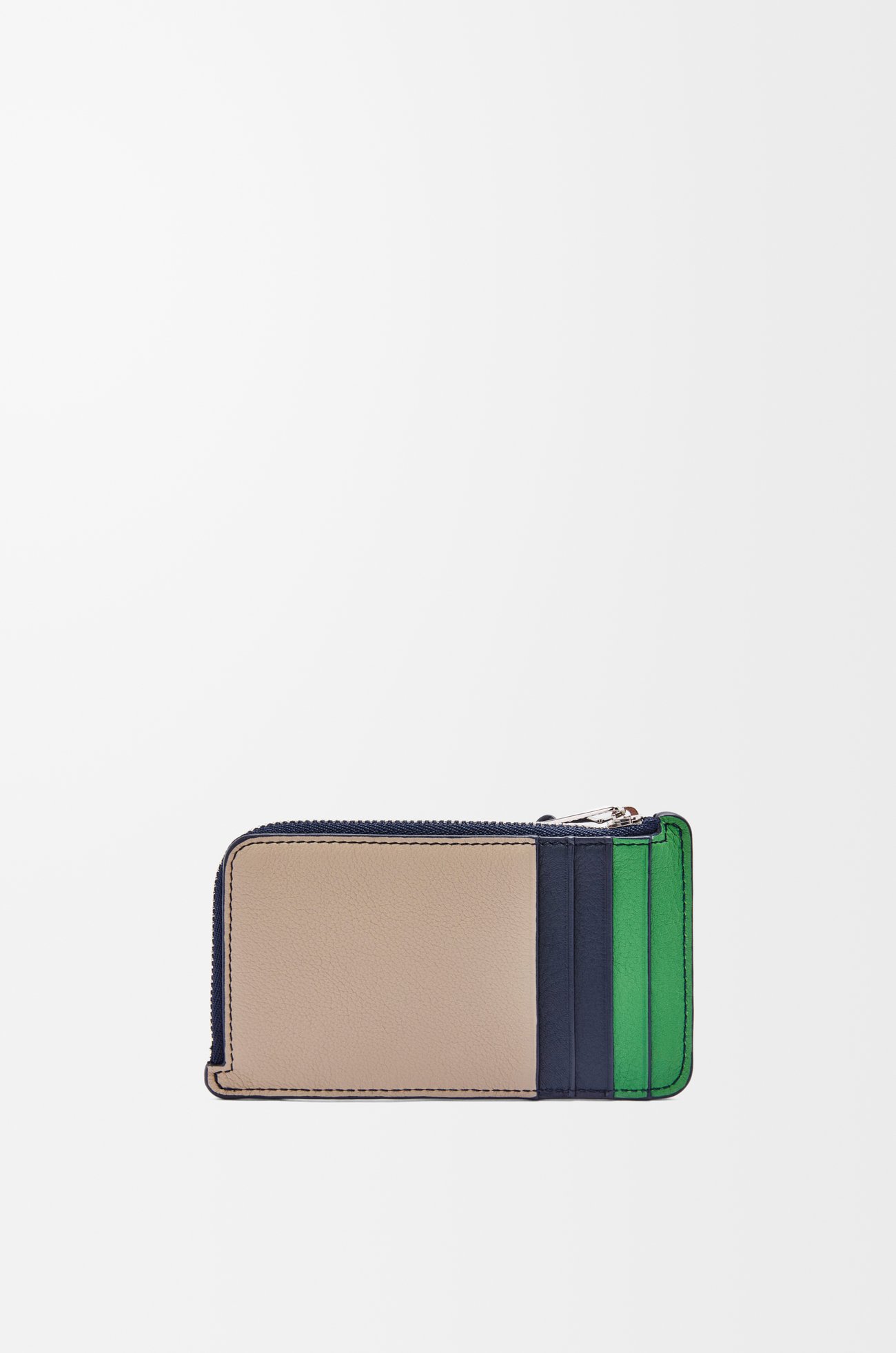 LOEWE Puzzle coin cardholder in classic calfskin Sand/Tropical Green plp_rd