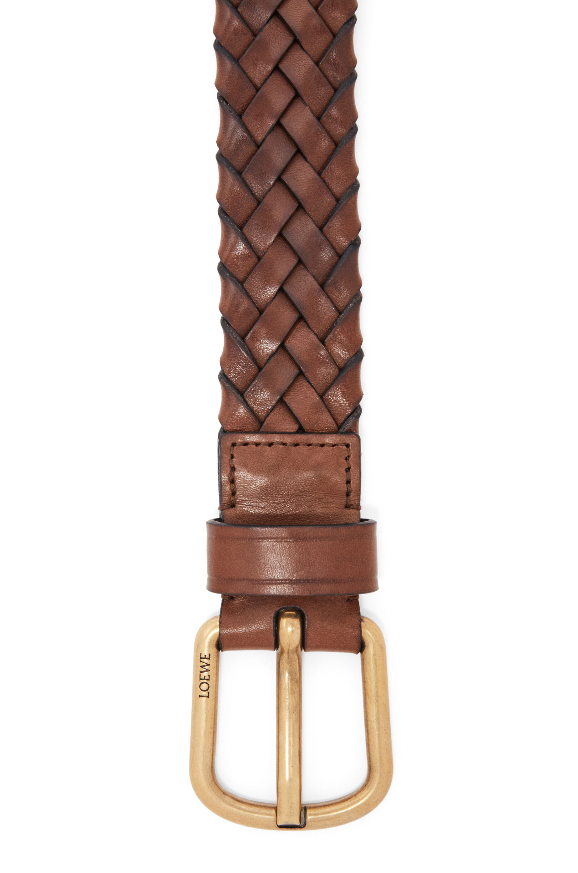Loewe Woven Leather Belt Mogado vintage Gold