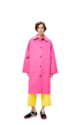 LOEWE Abrigo de lana y cashmere de color neón Rosa Fluo plp_rd