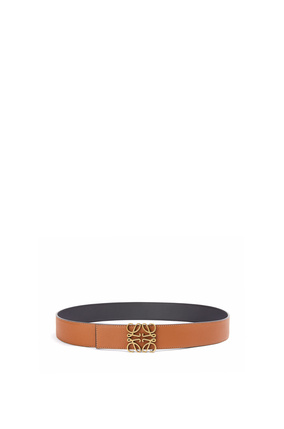 LOEWE Anagram belt in soft grained calfskin and smooth calfskin Tan/Black/Old Gold plp_rd
