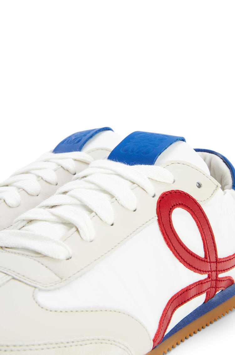 LOEWE 尼龍和小牛皮芭蕾跑鞋 Soft White/Cherry/Royal Blue pdp_rd