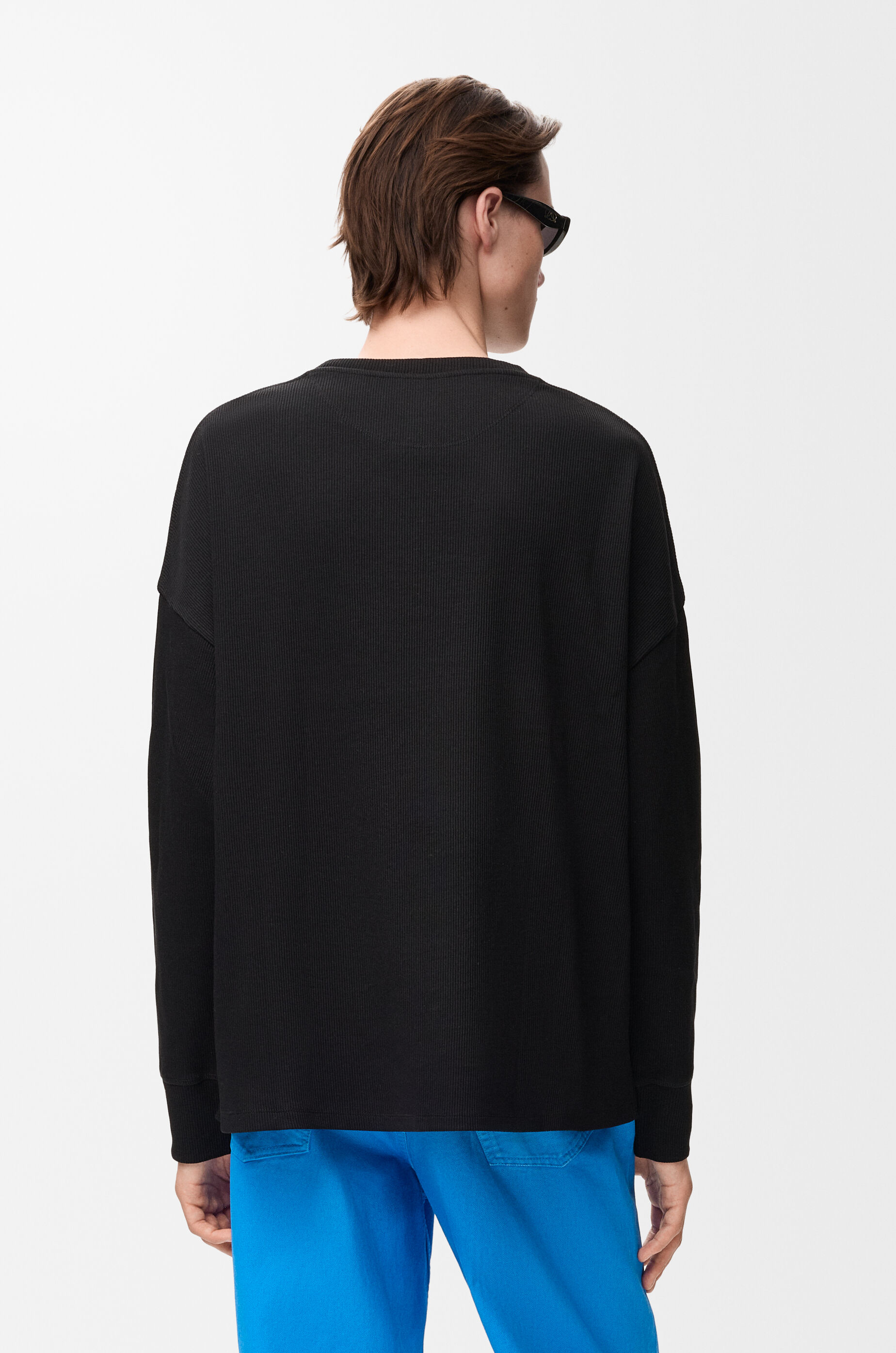 オーバーサイズフィット ロングスリーブ Tシャツ（コットン） ブラック
