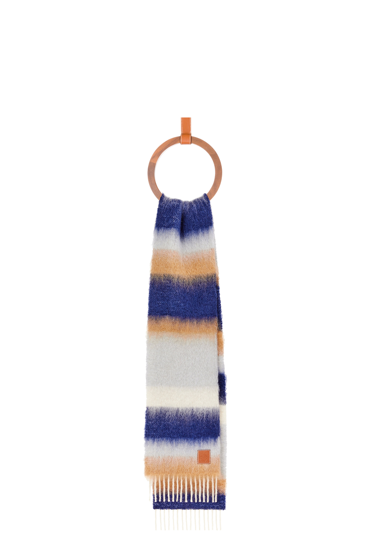 LOEWE Stripe scarf in mohair Navy Blue/Multicolor