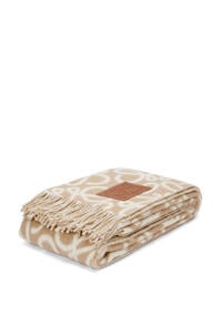 LOEWE Anagram blanket in alpaca and wool Beige/White