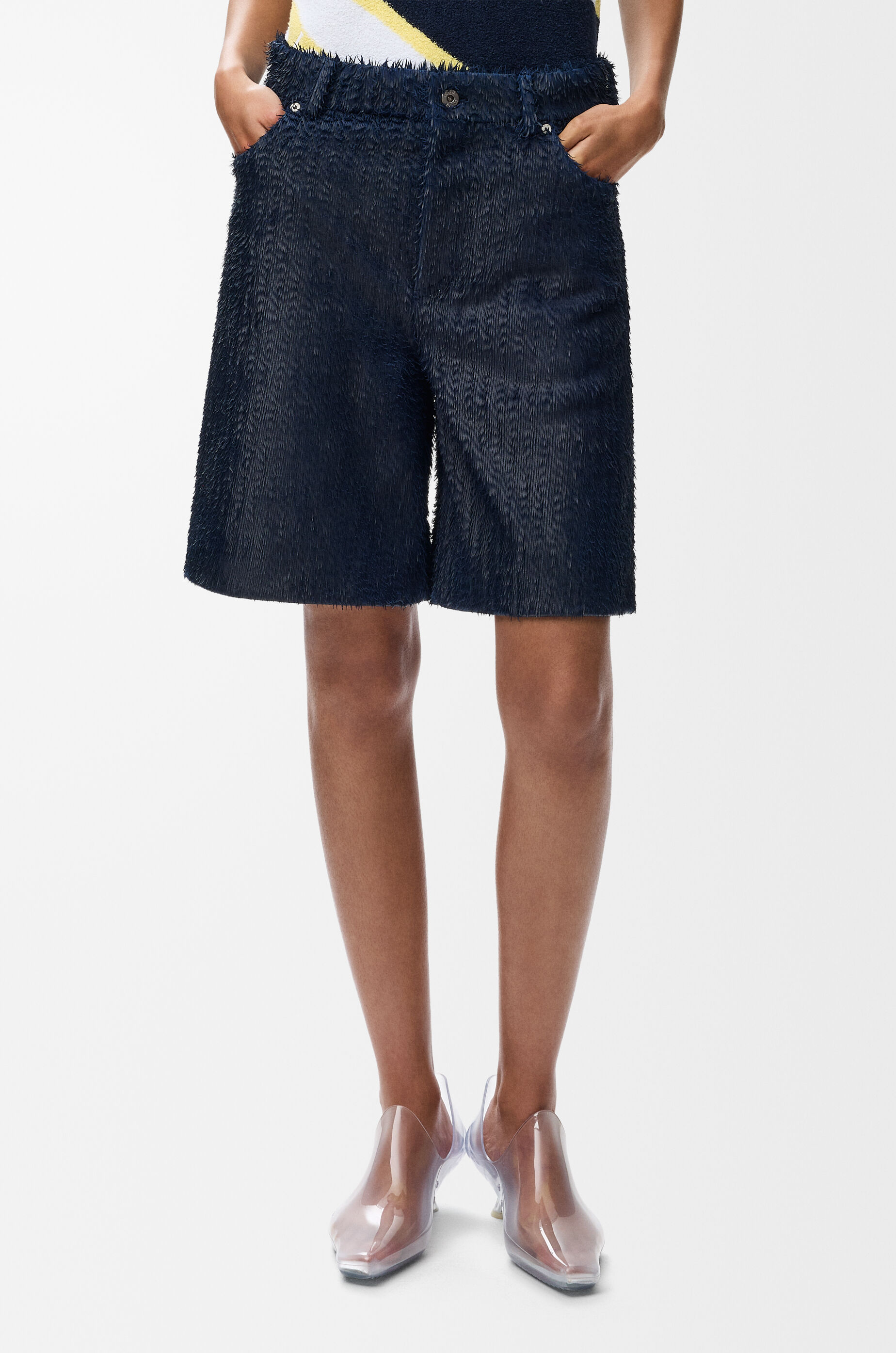 Shorts in nappa lambskin Blue - LOEWE USA Official Website