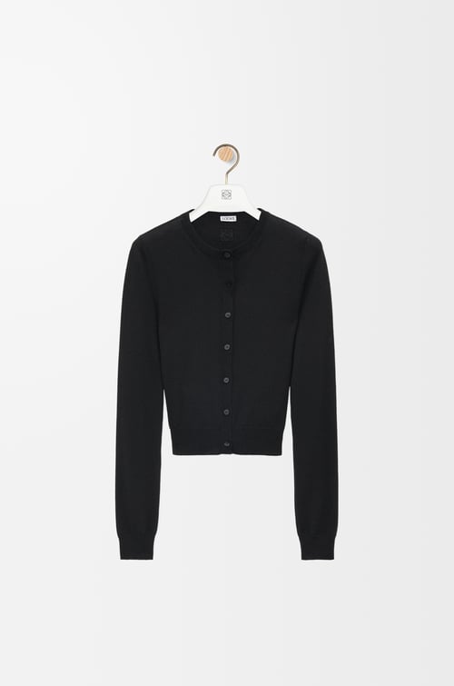 LOEWE ドレープ カーディガン（カシミヤ&シルク） ブラック