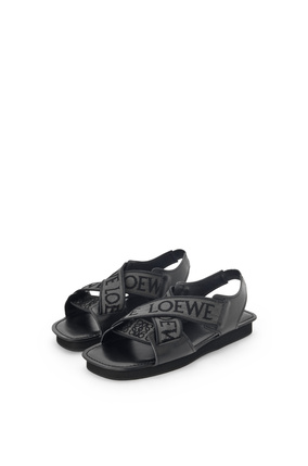 LOEWE LOEWE Criss Cross sandal in jacquard and calfskin Black/Grey plp_rd