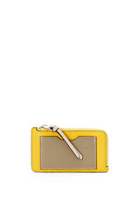 LOEWE Coin cardholder in soft grained calfskin Yellow/Clay Green