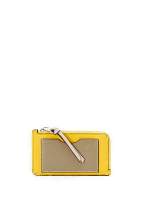 LOEWE Coin cardholder in soft grained calfskin Yellow/Clay Green