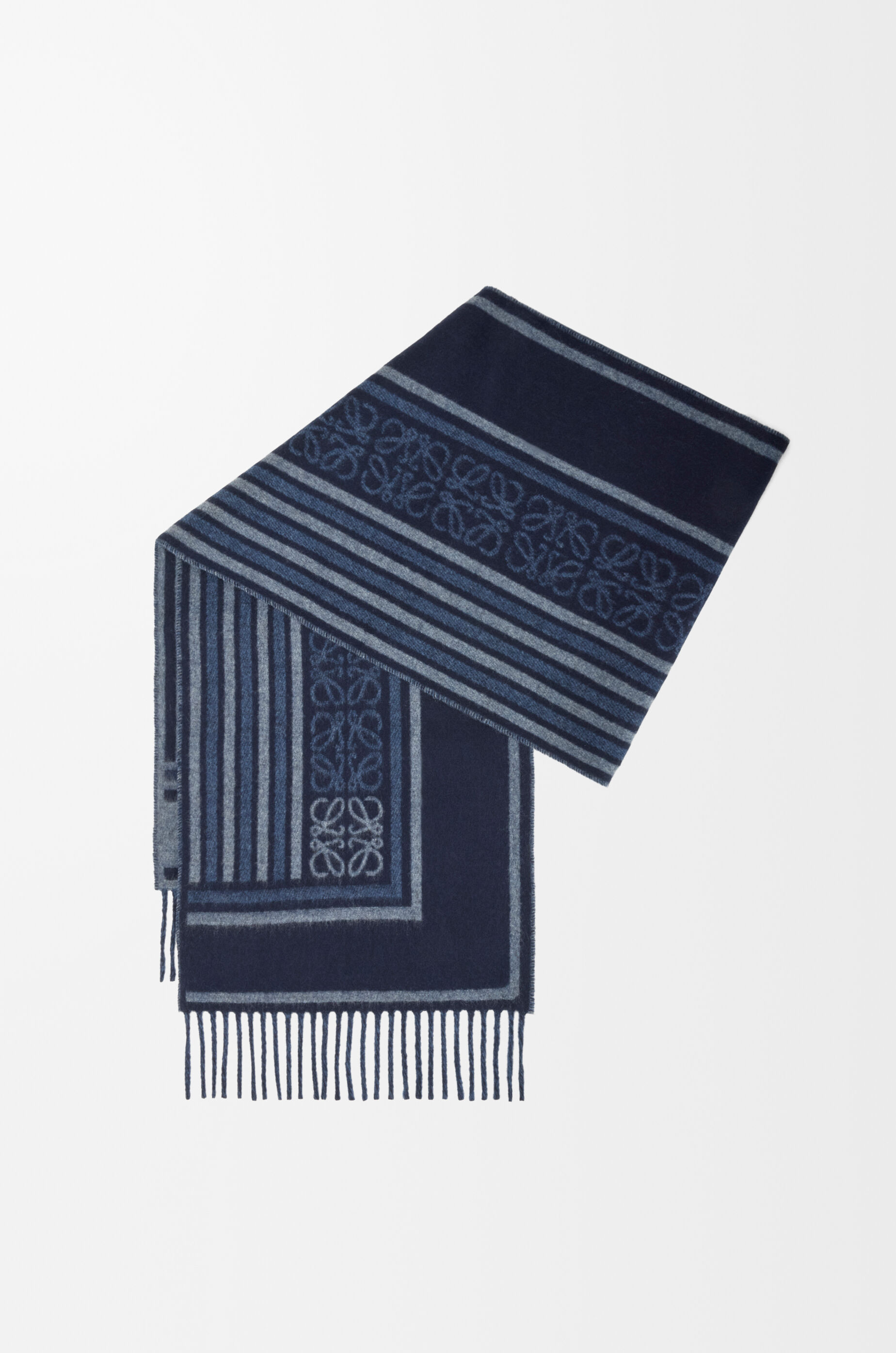 Scarf in wool and cashmere Blue - LOEWE International official website