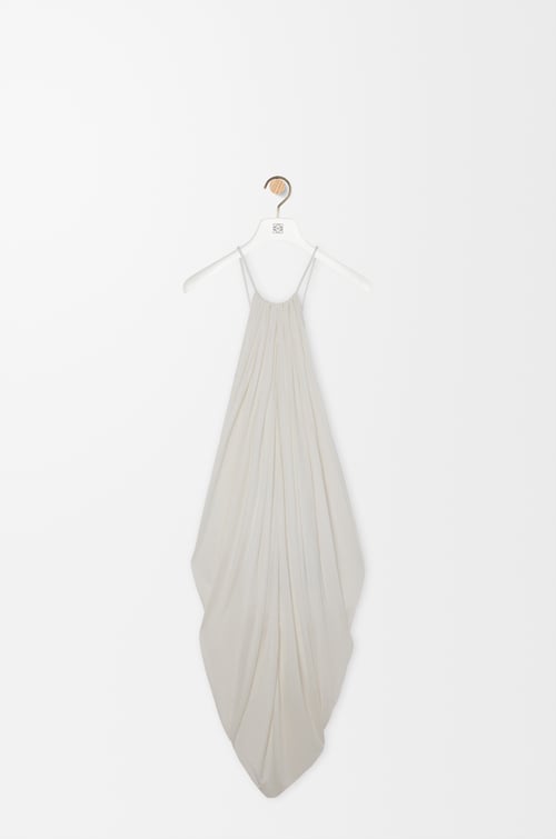LOEWE Vestido drapeado en seda Blanco