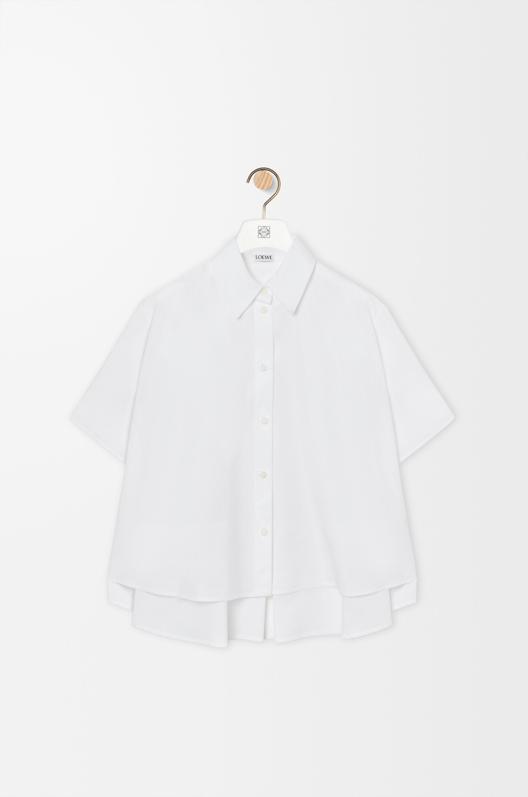Short sleeve trapeze shirt in cotton White - LOEWE USA Official