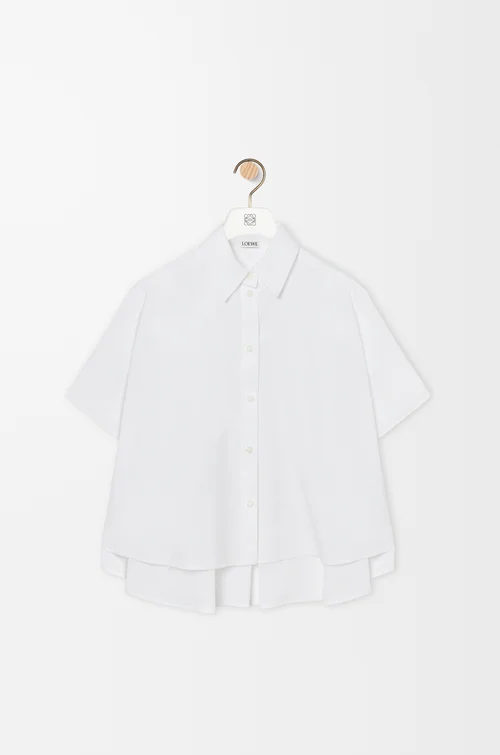 LOEWE Camisa trapecio de manga corta en algodón Blanco