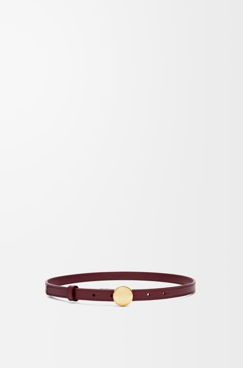 LOEWE Cinturón Pebble en piel de ternera Burdeos Oscuro/Dorado plp_rd