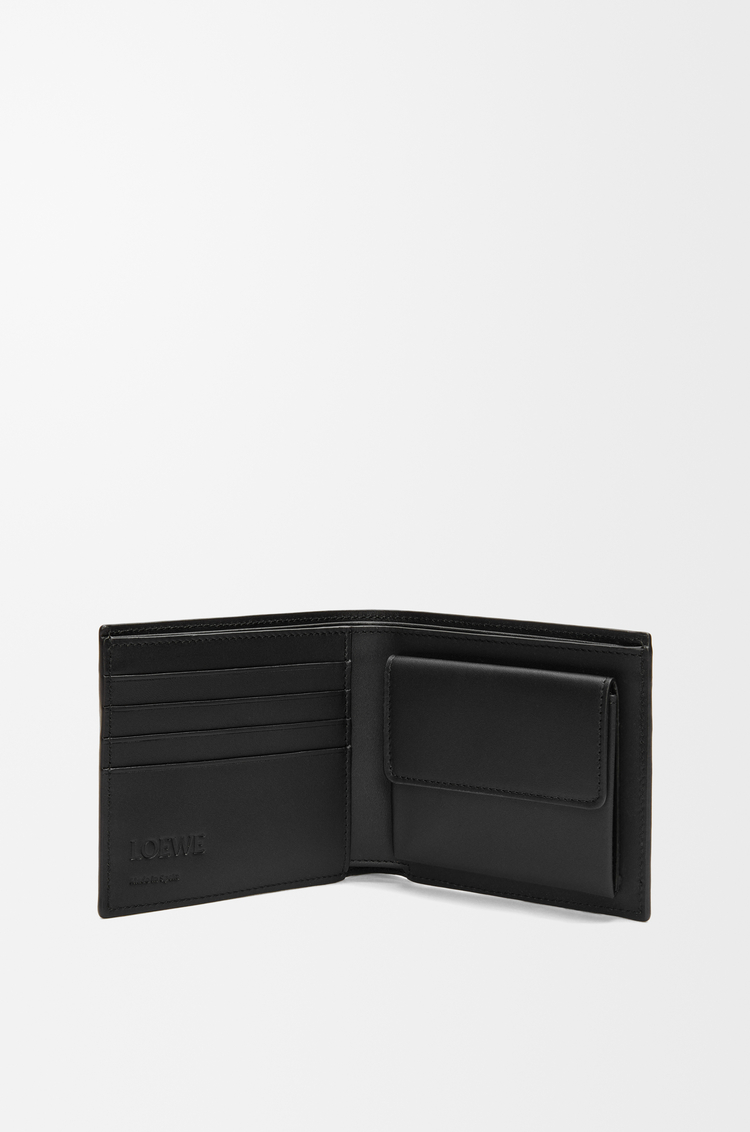 LOEWE Bifold coin wallet in satin calfskin Black