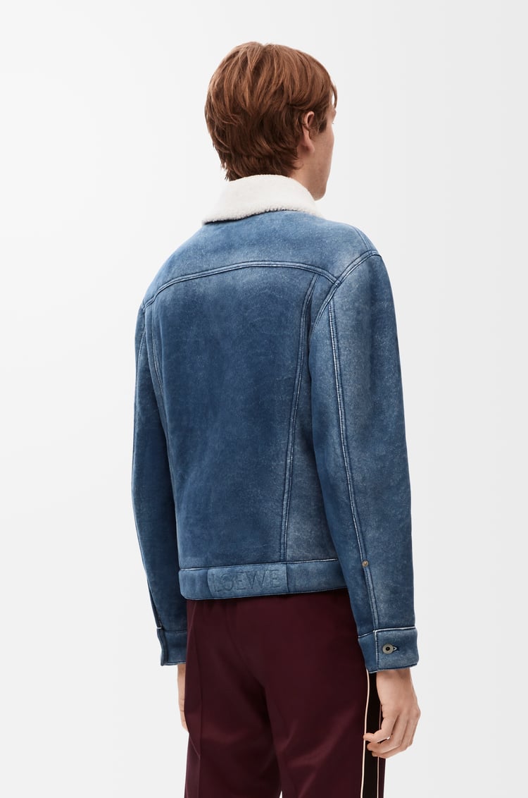 LOEWE Chaqueta en lana de oveja Blanco/Azul Índigo