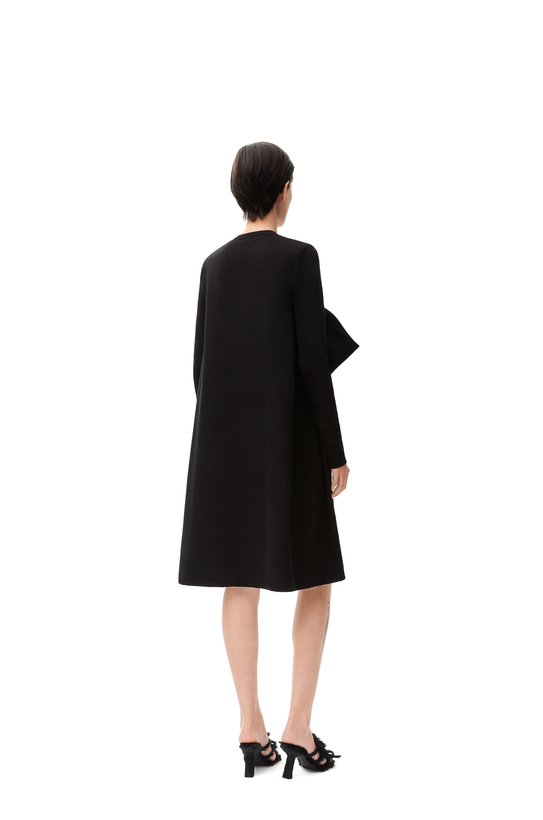 Trapeze dress in cotton blend Black - LOEWE