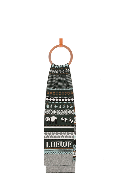 LOEWE スカーフ（ウール） グリーン/マルチカラー