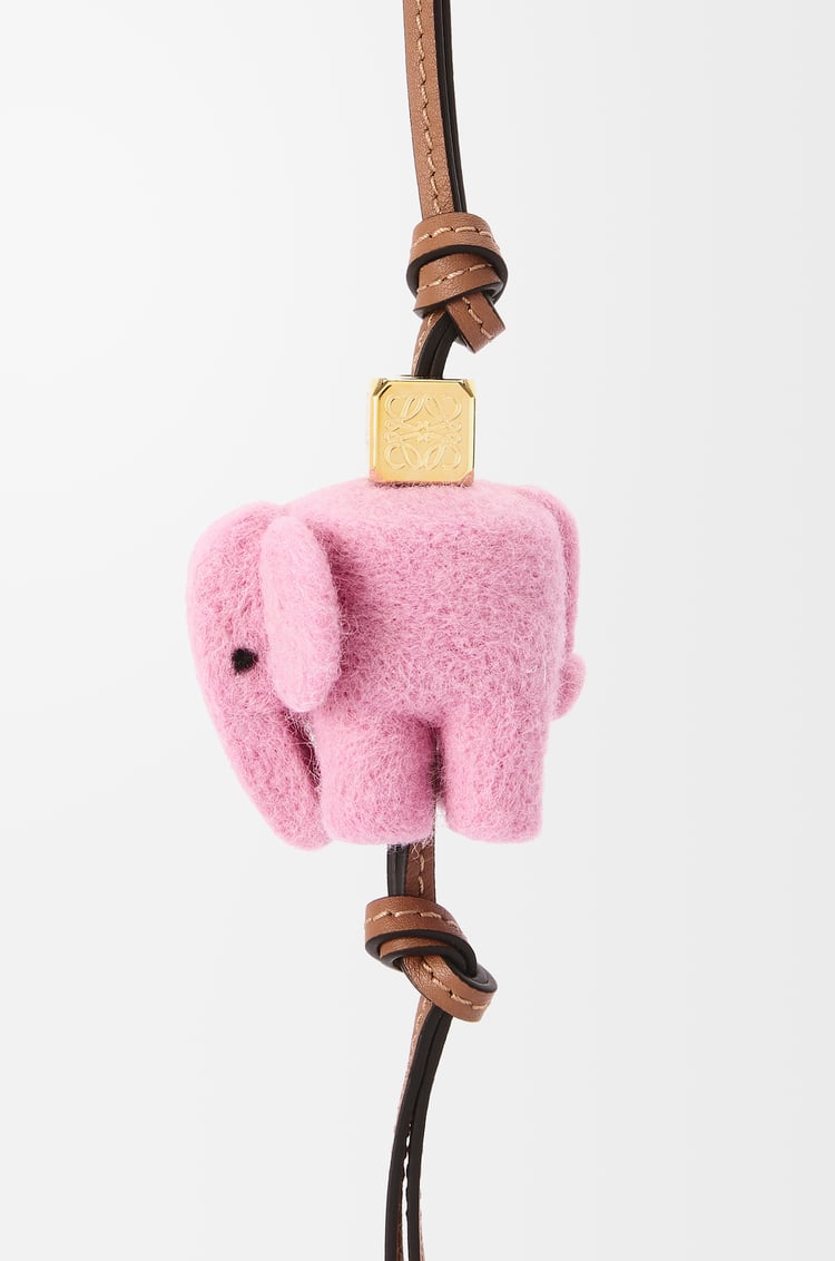 LOEWE Elephant charm in felt and calfskin Candy