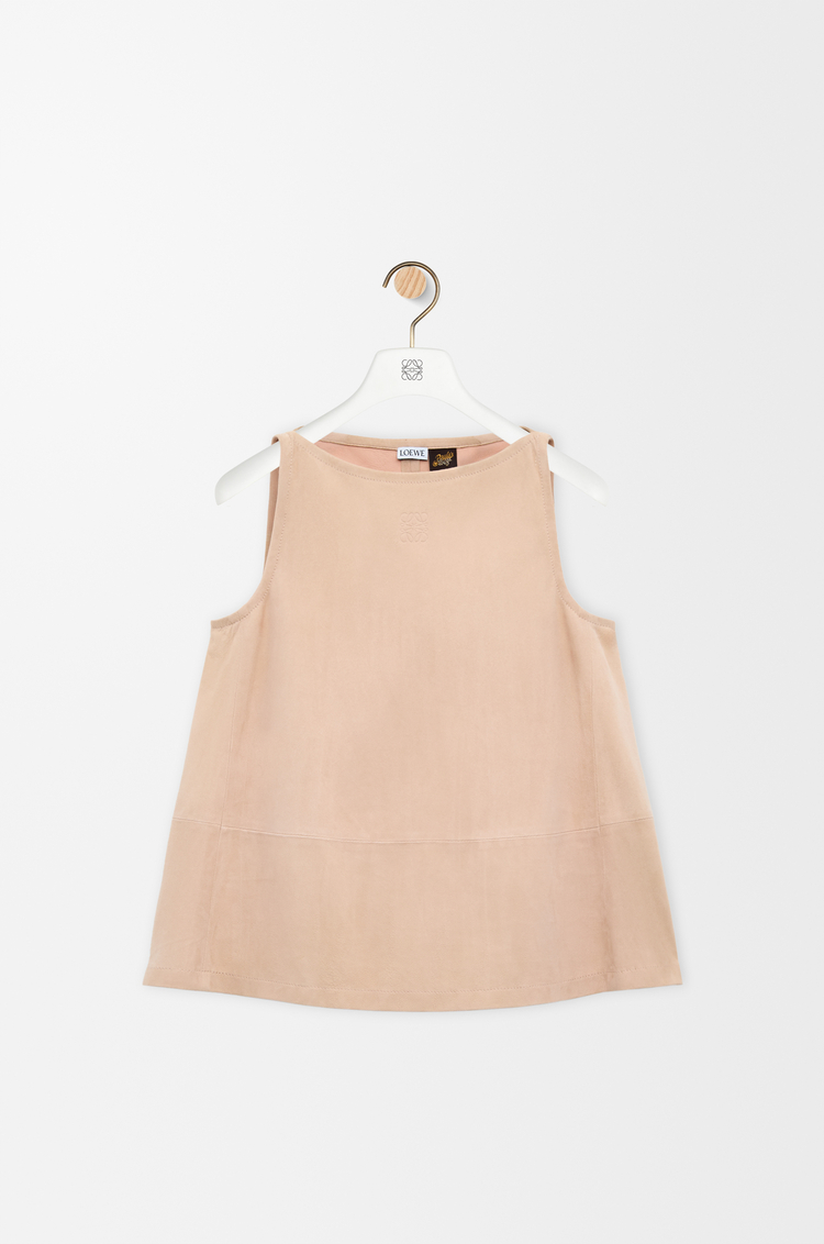 LOEWE Haut en chèvre velours Sable