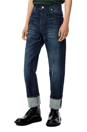 LOEWE Tapered vintage wash jeans in cotton Blue Denim plp_rd