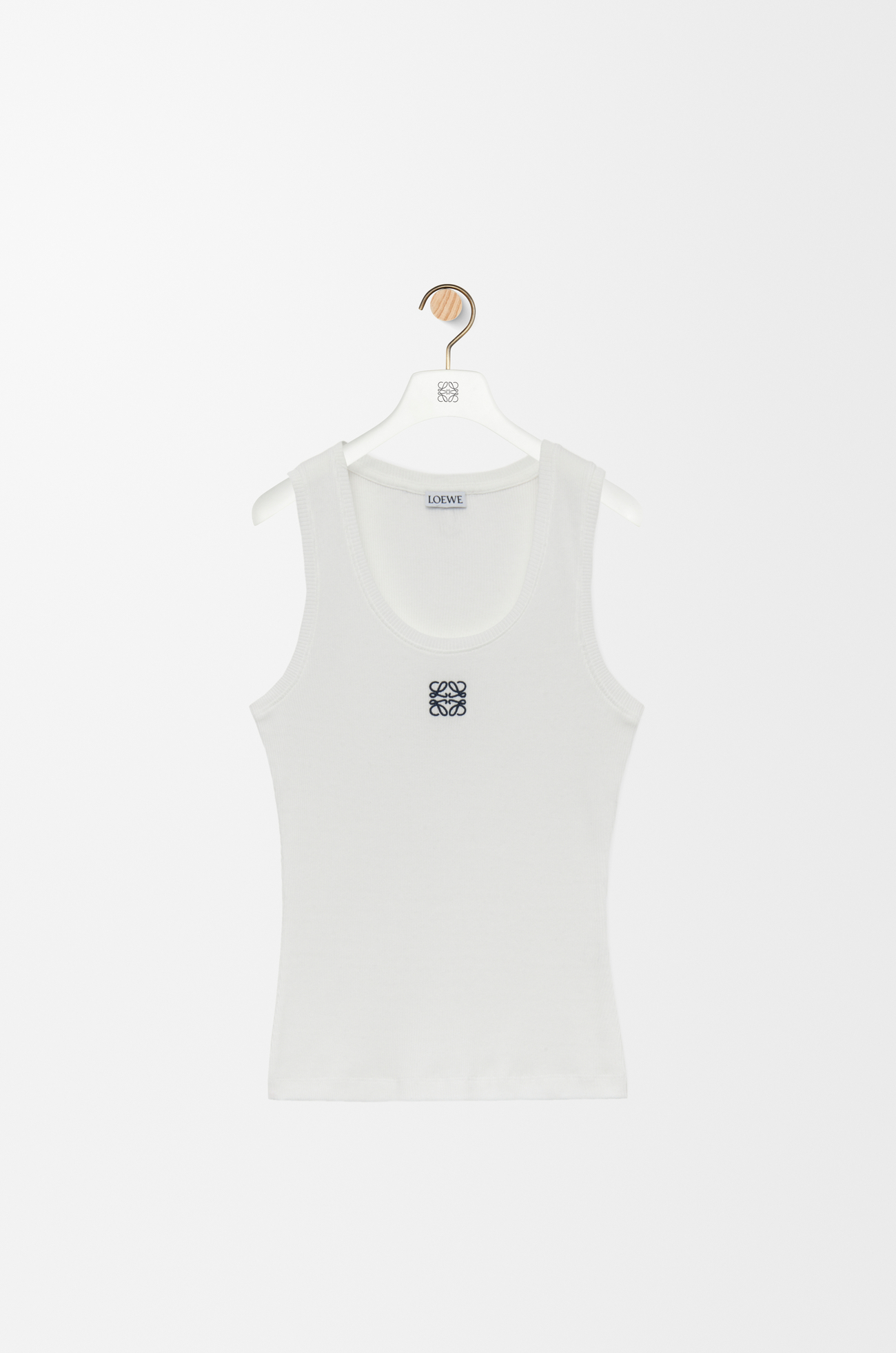 LOEWE Top sin mangas Anagram en algodón Blanco plp_rd
