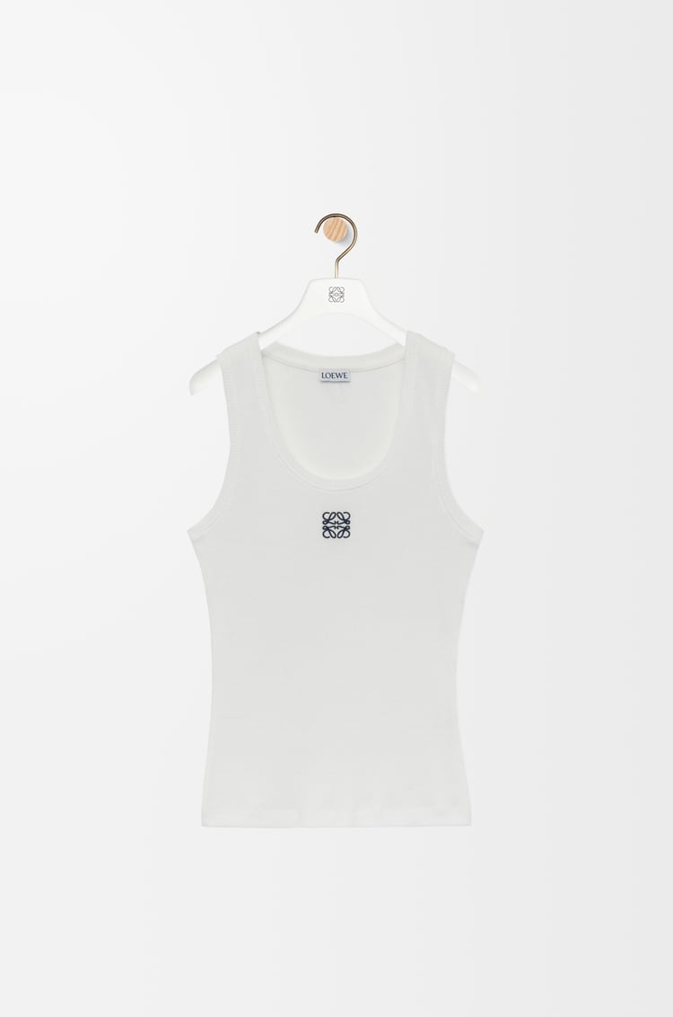 LOEWE Top sin mangas Anagram en algodón Blanco