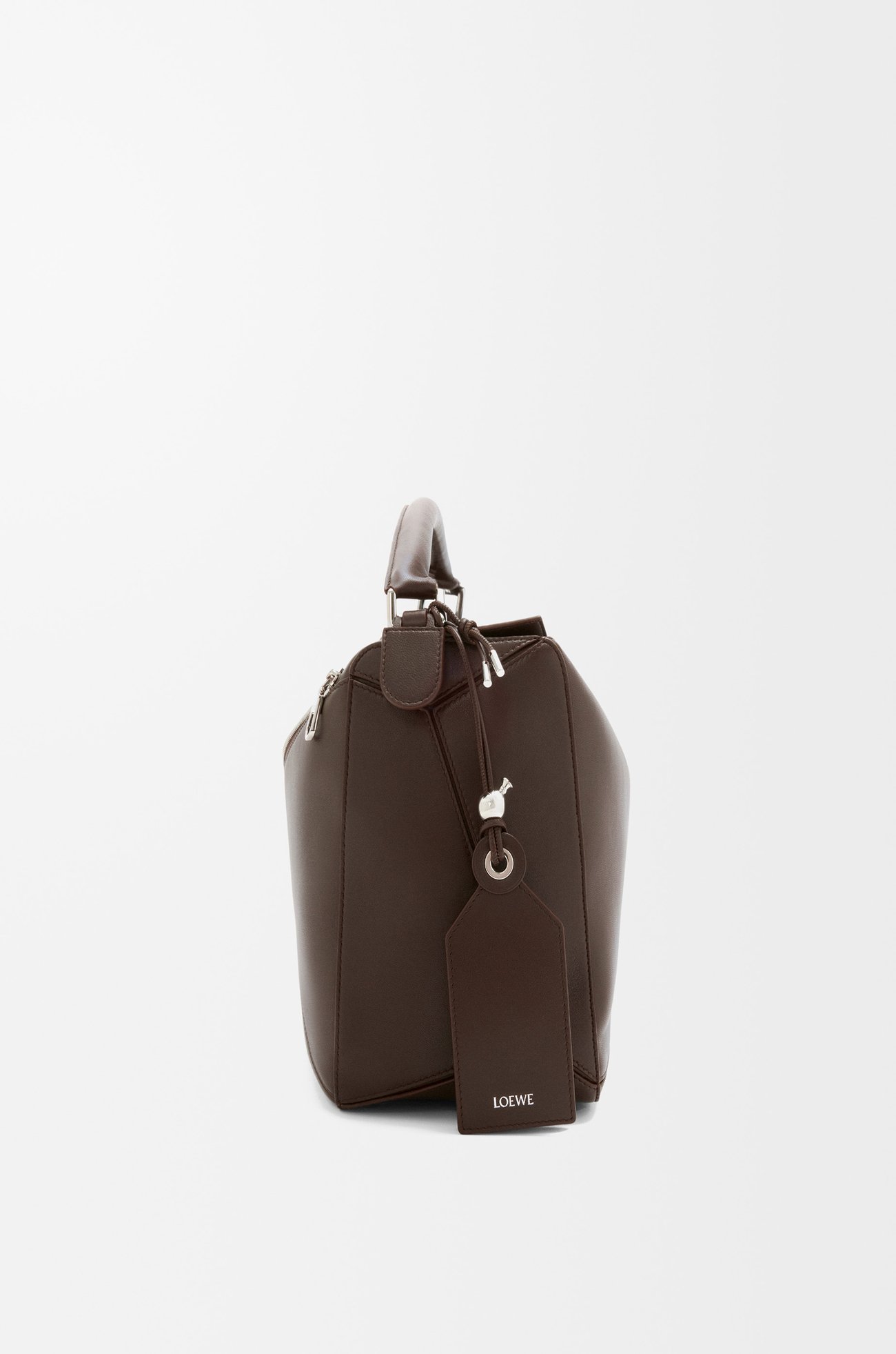 LOEWE Large Featherlight Puzzle bag in nappa lambskin Dark Brownie