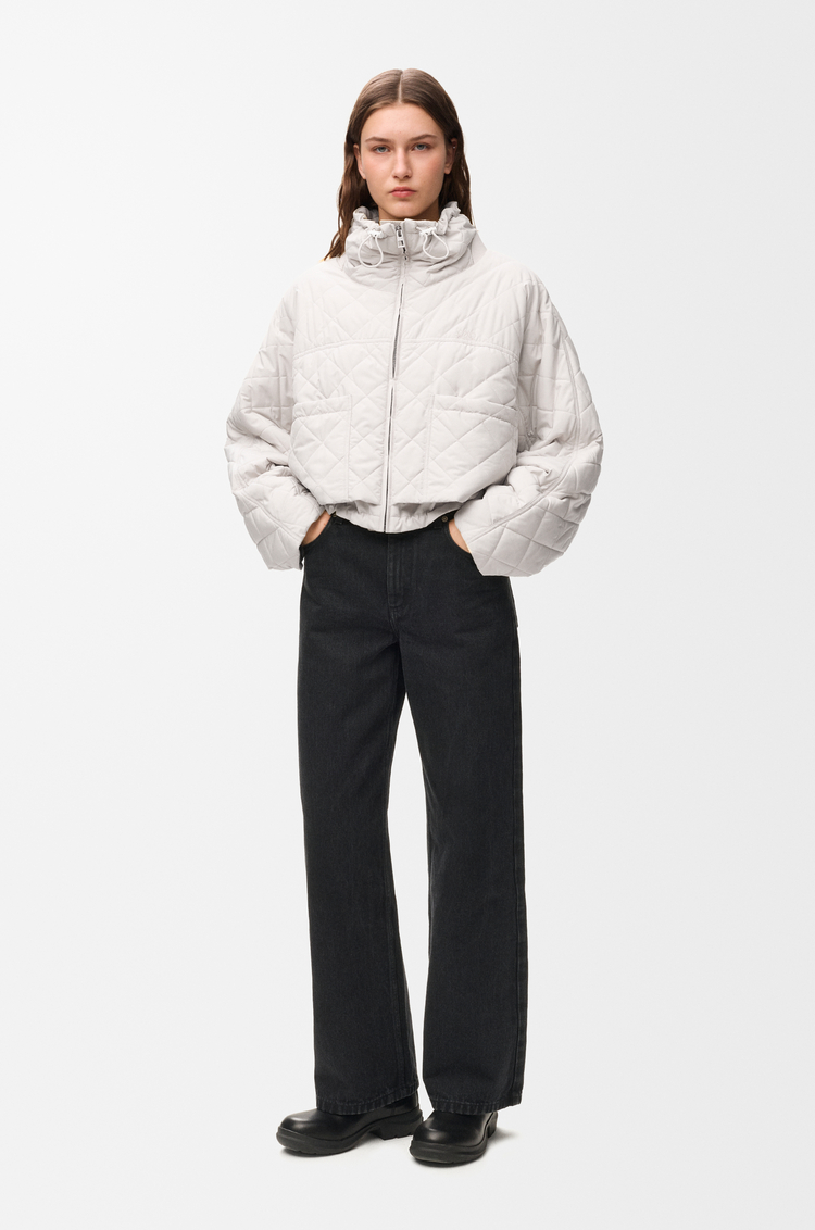 LOEWE Padded jacket in technical shell Ecru