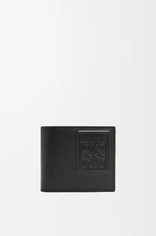 LOEWE Bifold-Brieftasche aus Satin-Kalbsleder Schwarz
