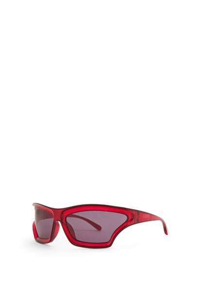 LOEWE Gewölbte Masken-Sonnenbrille aus Nylon Glänzendes Rot plp_rd