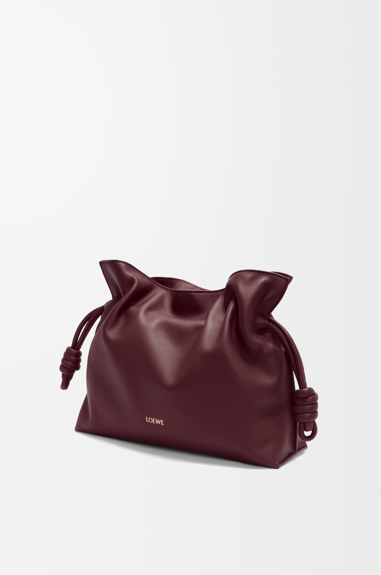 LOEWE Medium Flamenco clutch in nappa calfskin Dark Burgundy