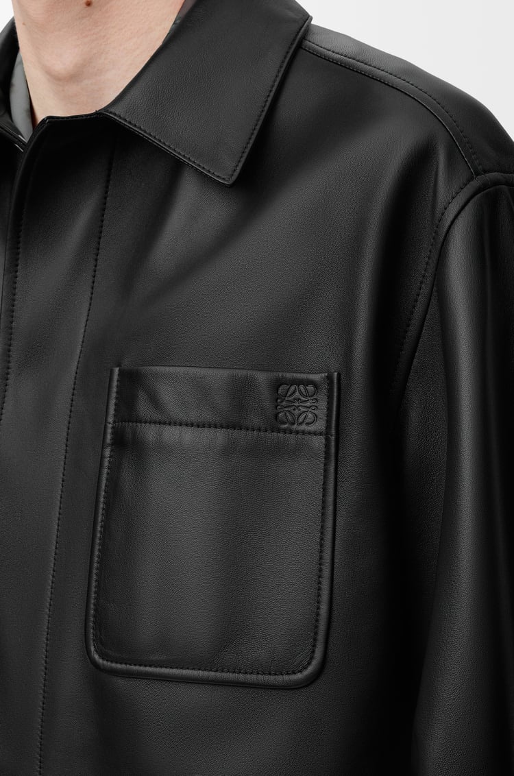 LOEWE Sobrecamisa en piel napa de cordero Negro