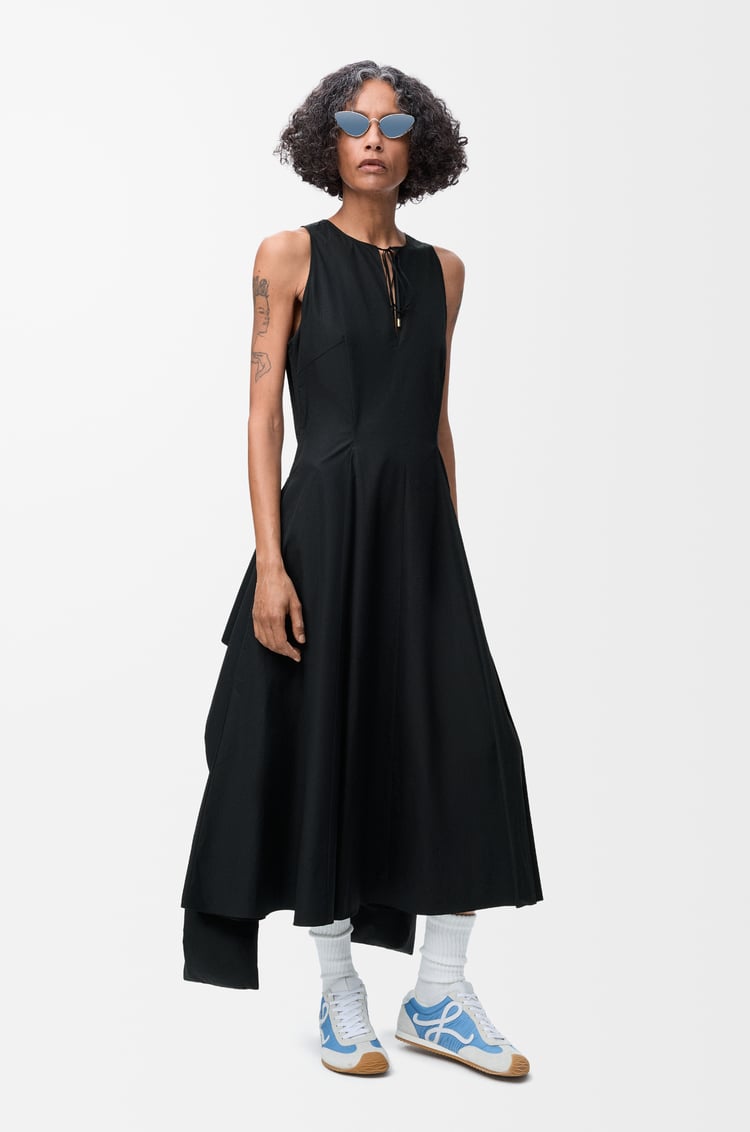 LOEWE Wrap dress in cotton Black