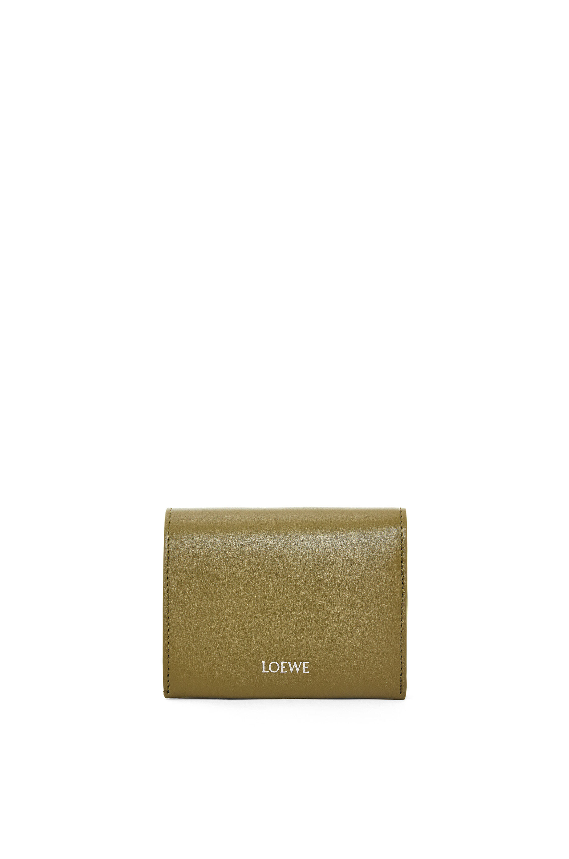 Trifold zip wallet in shiny nappa calfskin Olive Abyss Blue LOEWE
