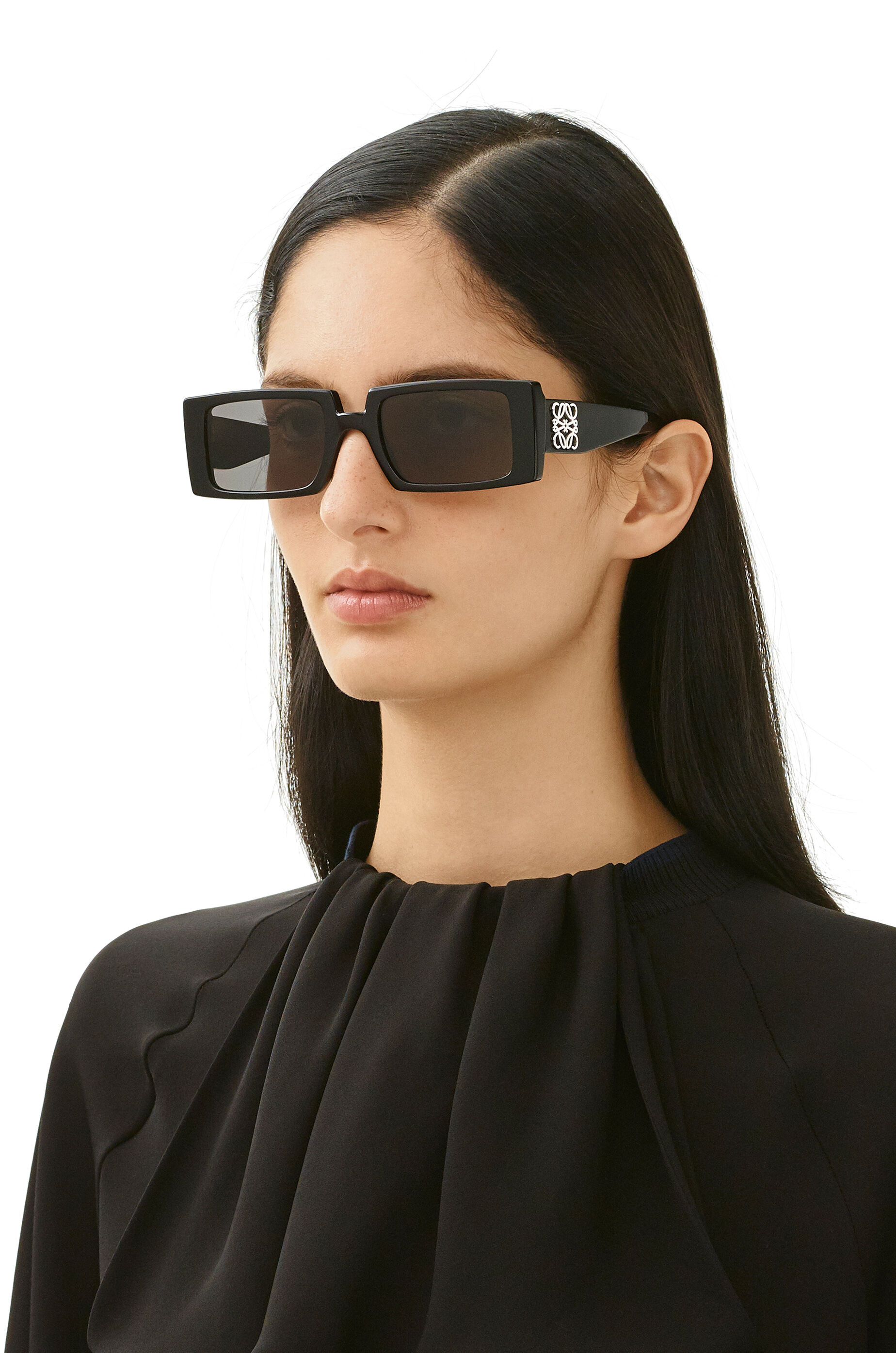 Anagram rectangular sunglasses Black/Smoke LOEWE