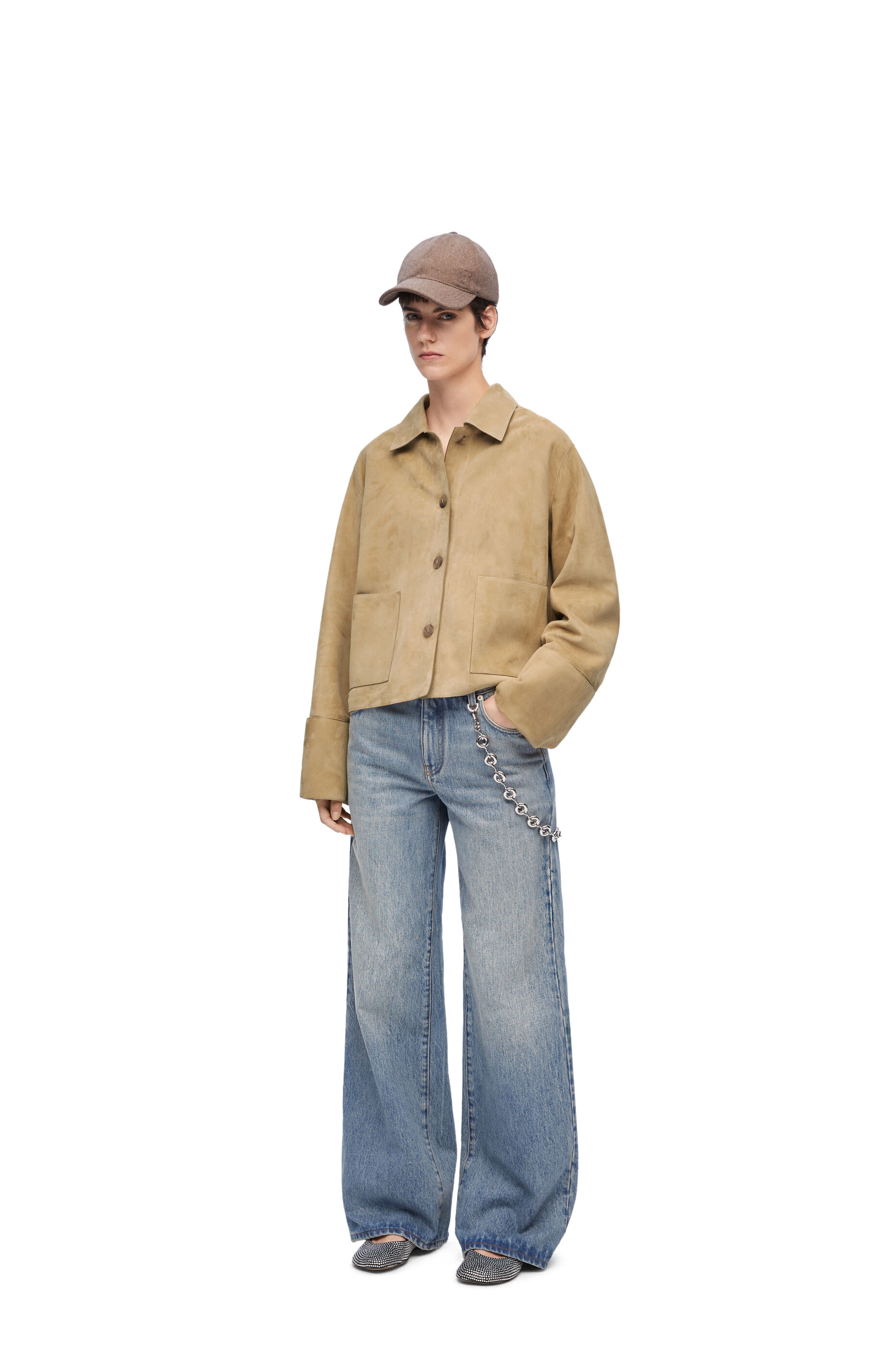 ターンアップ ジャケット（スエードラム） ゴールド - LOEWE