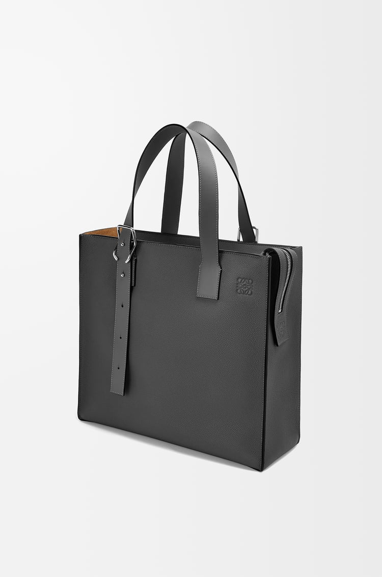 LOEWE Buckle zip tote in soft grained calfskin Black
