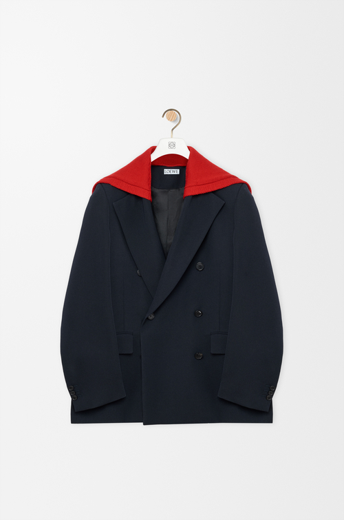 LOEWE Jacket in wool Dark Navy Blue