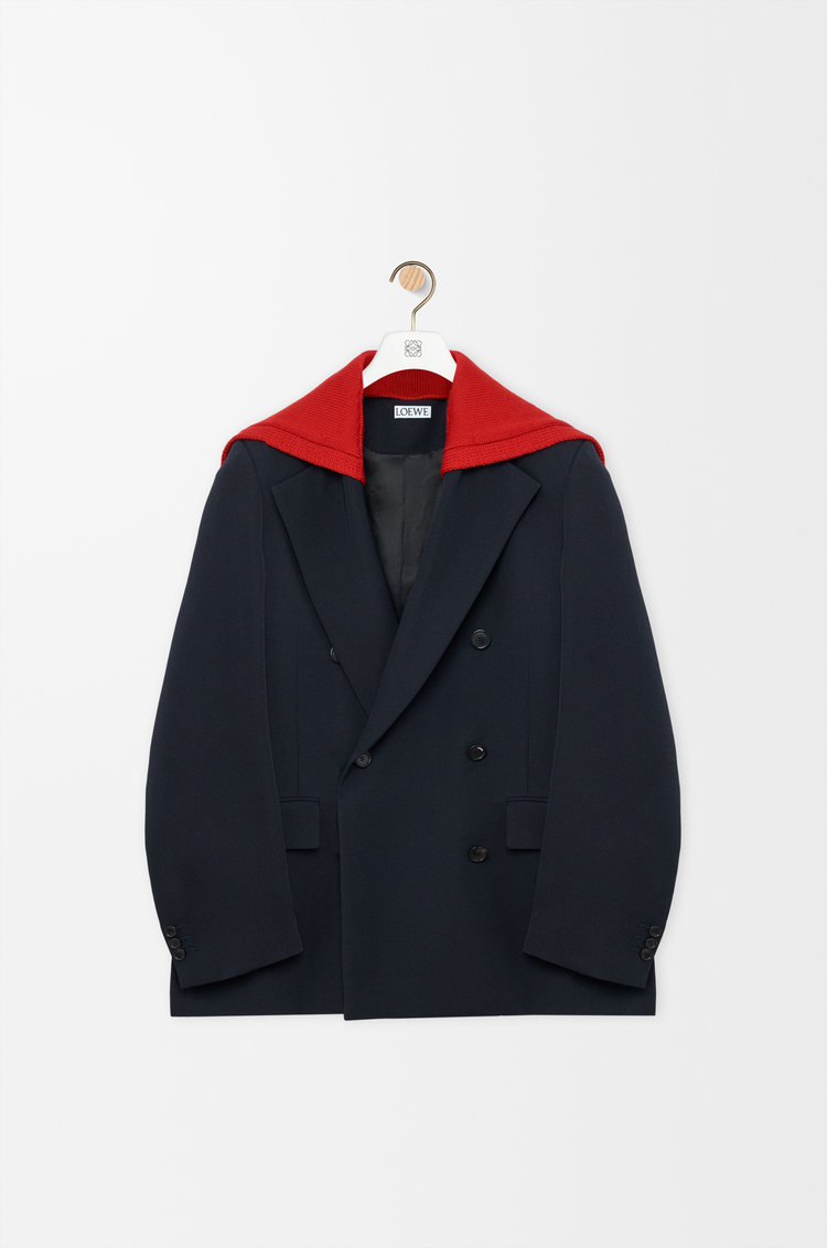 LOEWE Jacket in wool Dark Navy Blue