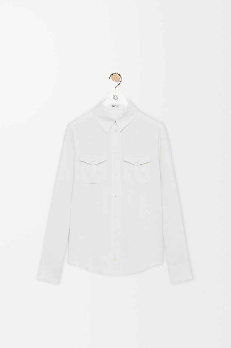 LOEWE Shirt  in stretch viscose White