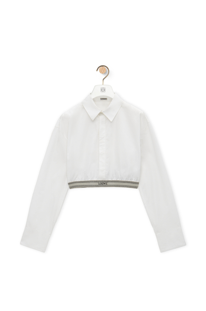 LOEWE Cropped shirt in cotton Optic White