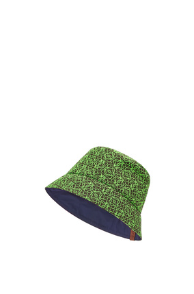 LOEWE Sombrero de pescador reversible en jacquard y nailon Verde Manzana/Azul Marino Prof plp_rd