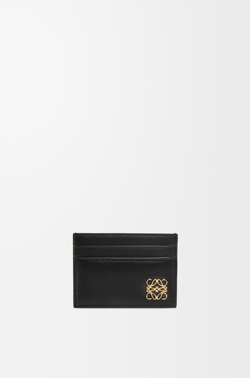 LOEWE Porte-cartes simple Puffer Anagram en cuir de veau nappa Noir