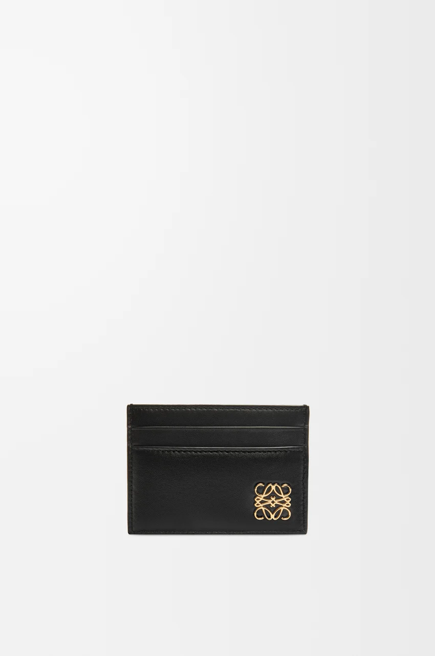 Puffer Anagram plain cardholder in shiny nappa calfskin