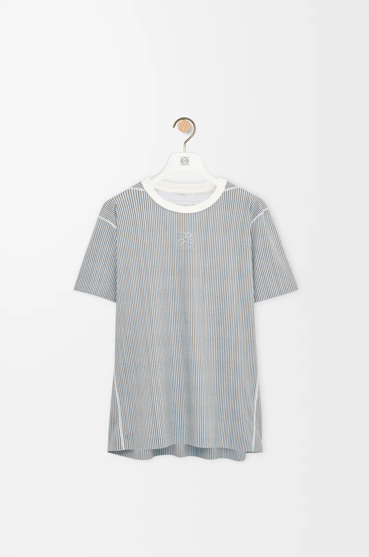 LOEWE Camiseta deportiva en tejido técnico Beige/Azul